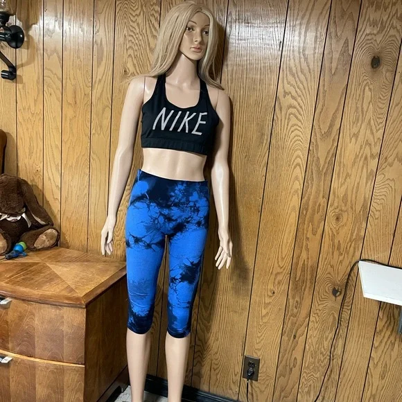 Lululemon" In the Flow Crop leggings black and blue-Size (6) - Picture 9 of 16